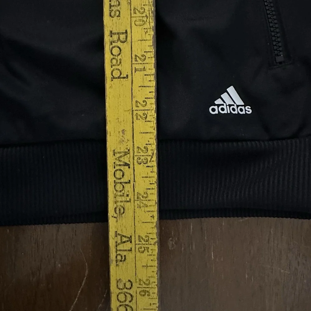 Adidas Men's Large Jacket 3-stripes Black Lightweight Full Zip Athletic‎ wear